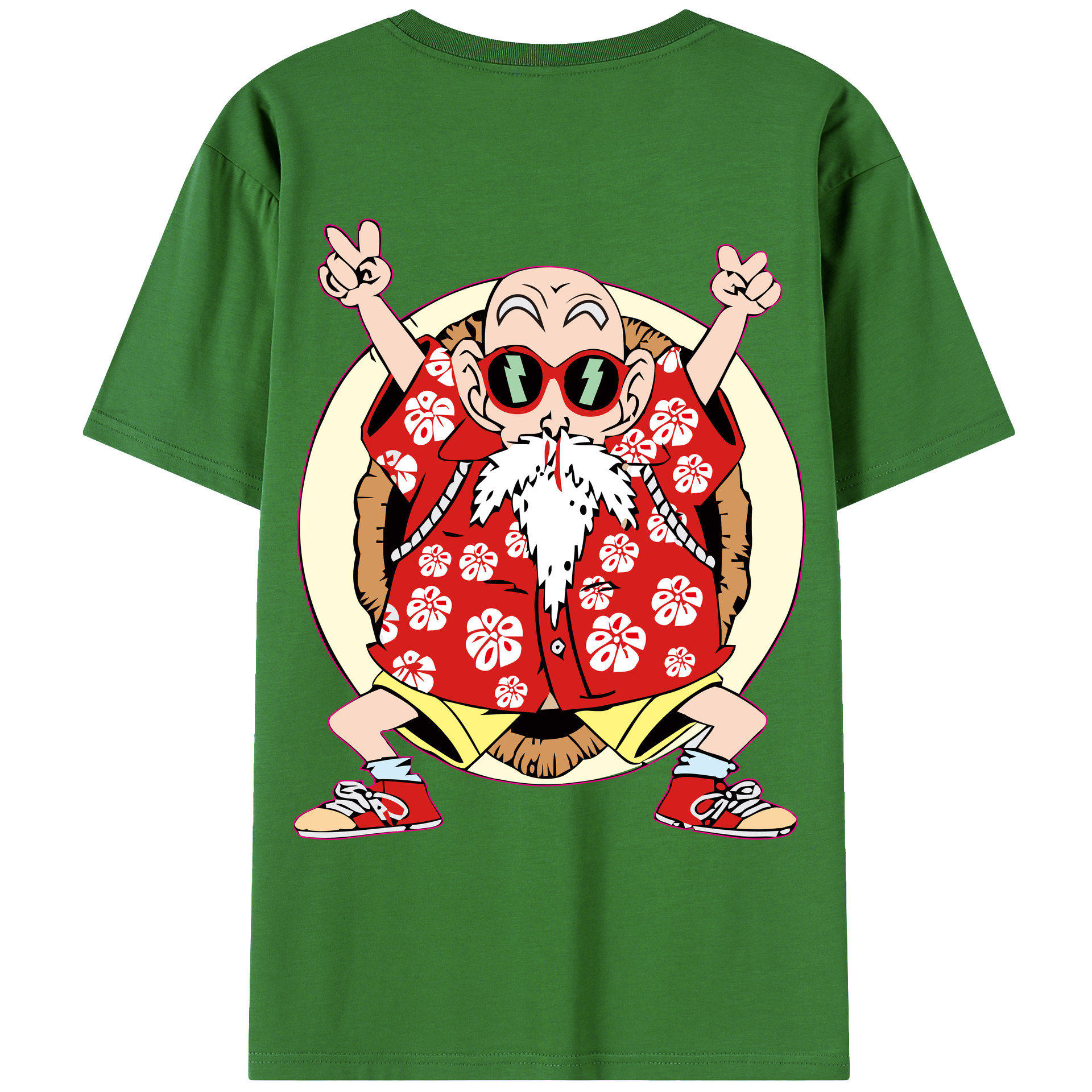（画像用） ドラゴンボール 亀仙人（かめせんにん） DRAGON BALL Master Roshi Kame Sennin レディース半袖Tシャツ(バックプリント)